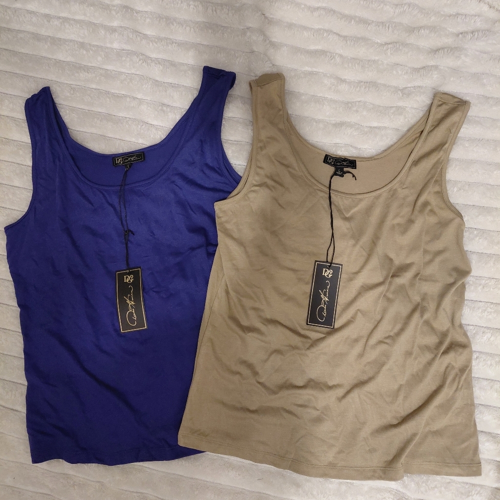 NWT 2 Dg2 Sleeveless Slolid Color Blouses